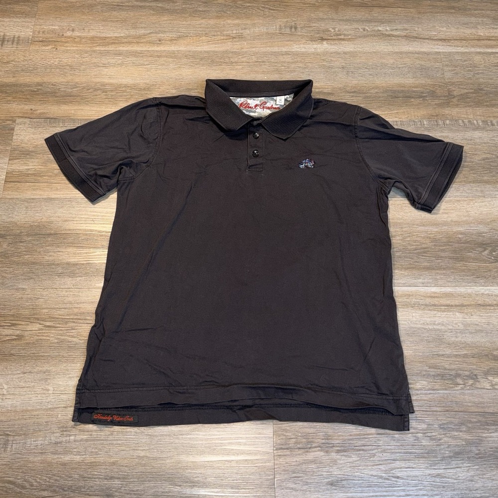 Robert Graham Shirt Mens Medium Black Short Sleeve Polo Small Embroidered Logo